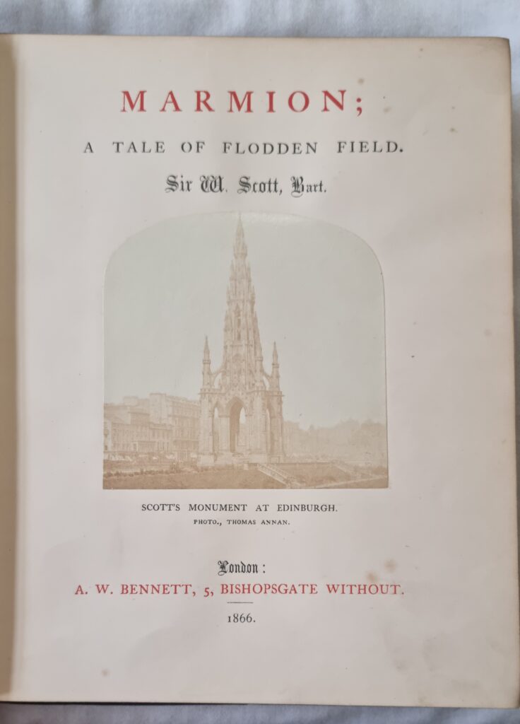 Title page with vignette of the Scott Monument