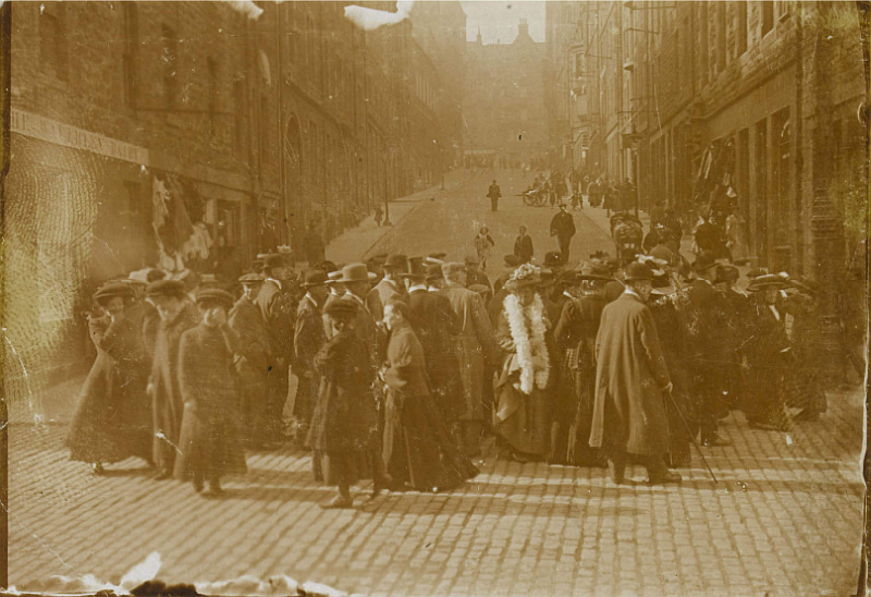 The Old Edinburgh Club visit the Old Town in 1908 led by the historian and friend of Chrystal John Geddie.