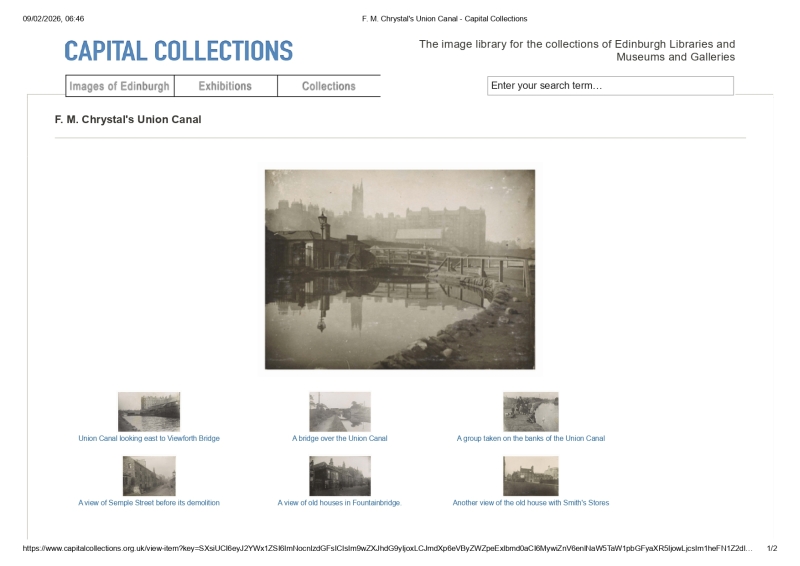 Front page of Francis canal pictures on Capital Collections