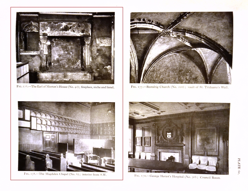 Francis Chrystal’s images (ringed in red) of the Magdalen Chapel in the seminal 1951 RCHAMS Edinburgh Inventory
